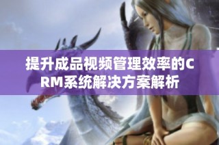 提升成品视频管理效率的CRM系统解决方案解析