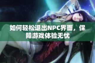 如何轻松退出NPC界面，保障游戏体验无忧