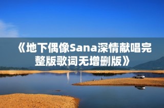 《地下偶像Sana深情献唱完整版歌词无增删版》