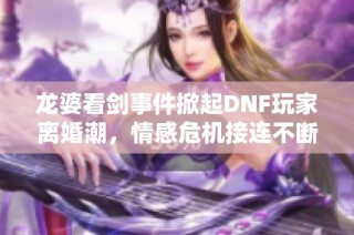 龙婆看剑事件掀起DNF玩家离婚潮，情感危机接连不断