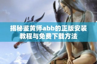 揭秘鉴黄师abb的正版安装教程与免费下载方法