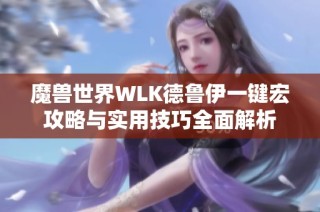 魔兽世界WLK德鲁伊一键宏攻略与实用技巧全面解析