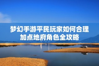 梦幻手游平民玩家如何合理加点地府角色全攻略