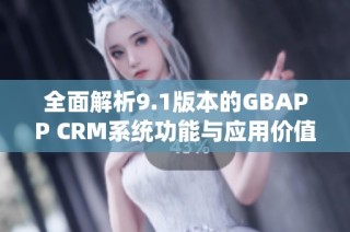 全面解析9.1版本的GBAPP CRM系统功能与应用价值