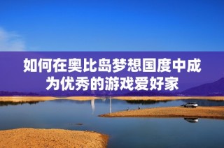 如何在奥比岛梦想国度中成为优秀的游戏爱好家