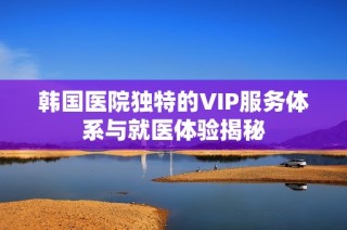 韩国医院独特的VIP服务体系与就医体验揭秘