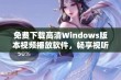 免费下载高清Windows版本视频播放软件，畅享视听盛宴