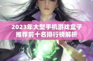 2023年大型手机游戏盒子推荐前十名排行榜解析