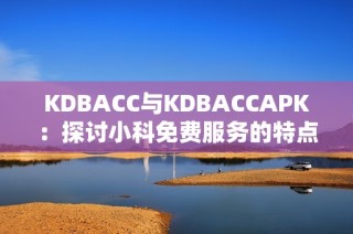 KDBACC与KDBACCAPK：探讨小科免费服务的特点与优势