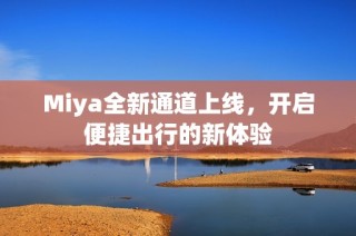 Miya全新通道上线，开启便捷出行的新体验