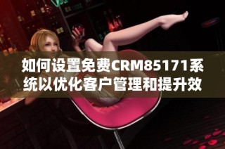 如何设置免费CRM85171系统以优化客户管理和提升效率