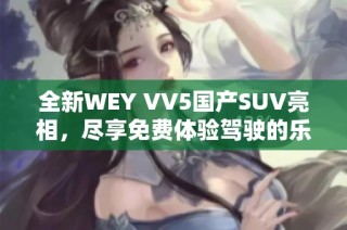 全新WEY VV5国产SUV亮相，尽享免费体验驾驶的乐趣