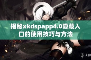 揭秘xkdspapp4.0隐藏入口的使用技巧与方法