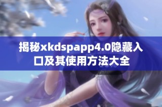 揭秘xkdspapp4.0隐藏入口及其使用方法大全