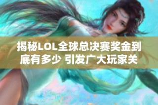 揭秘LOL全球总决赛奖金到底有多少 引发广大玩家关注