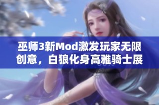 巫师3新Mod激发玩家无限创意，白狼化身高雅骑士展现全新魅力