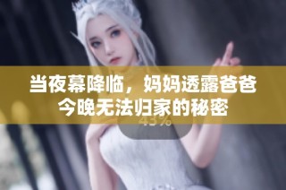 当夜幕降临，妈妈透露爸爸今晚无法归家的秘密