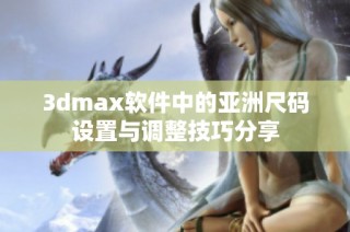 3dmax软件中的亚洲尺码设置与调整技巧分享