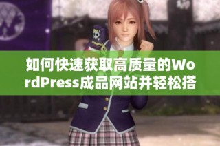 如何快速获取高质量的WordPress成品网站并轻松搭建