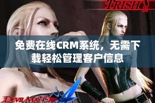 免费在线CRM系统，无需下载轻松管理客户信息