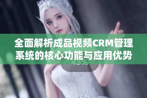 全面解析成品视频CRM管理系统的核心功能与应用优势