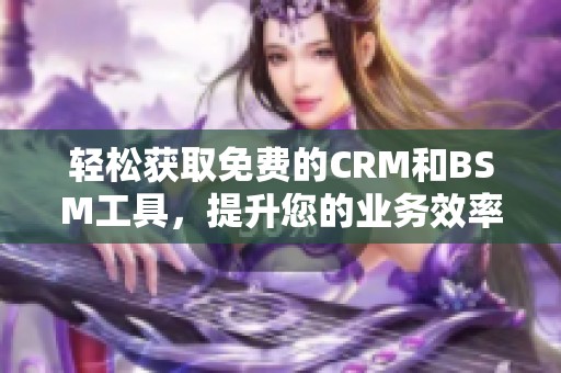 轻松获取免费的CRM和BSM工具，提升您的业务效率