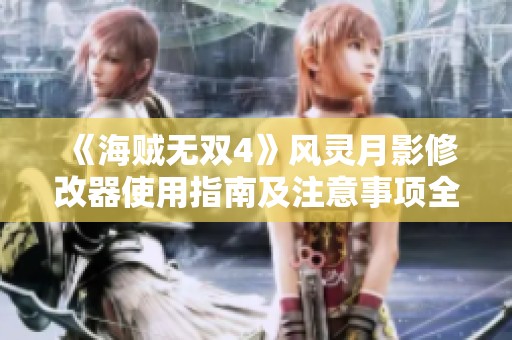 《海贼无双4》风灵月影修改器使用指南及注意事项全解析