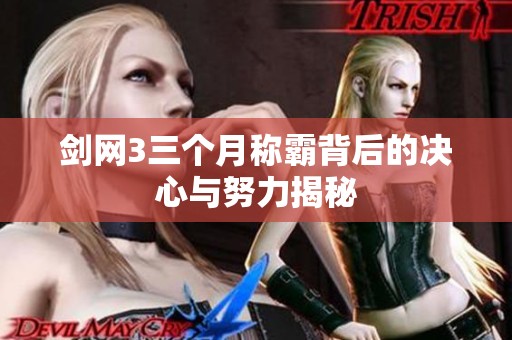 剑网3三个月称霸背后的决心与努力揭秘