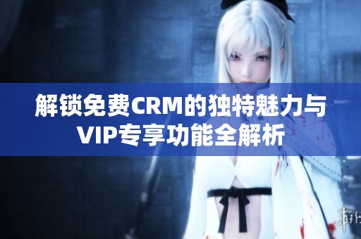 解锁免费CRM的独特魅力与VIP专享功能全解析