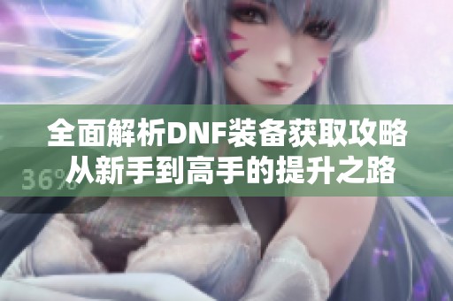 全面解析DNF装备获取攻略 从新手到高手的提升之路