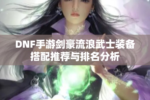 DNF手游剑豪流浪武士装备搭配推荐与排名分析