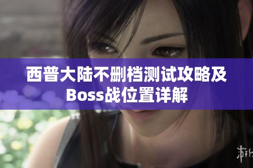 西普大陆不删档测试攻略及Boss战位置详解