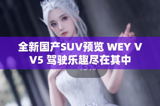 全新国产SUV预览 WEY VV5 驾驶乐趣尽在其中