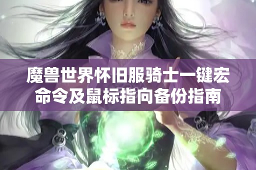 魔兽世界怀旧服骑士一键宏命令及鼠标指向备份指南