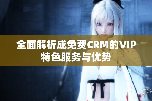 全面解析成免费CRM的VIP特色服务与优势