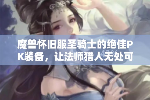 魔兽怀旧服圣骑士的绝佳PK装备，让法师猎人无处可逃