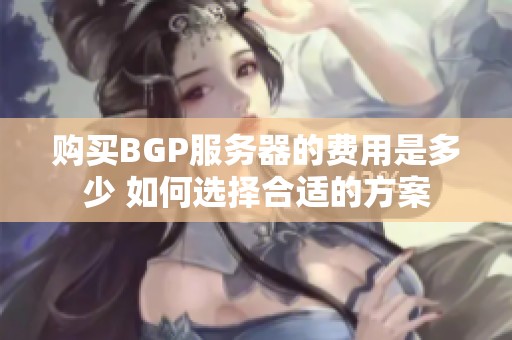 购买BGP服务器的费用是多少 如何选择合适的方案