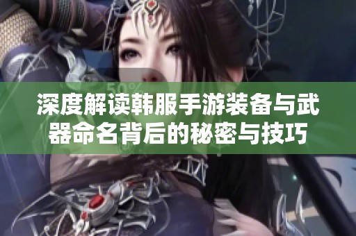 深度解读韩服手游装备与武器命名背后的秘密与技巧