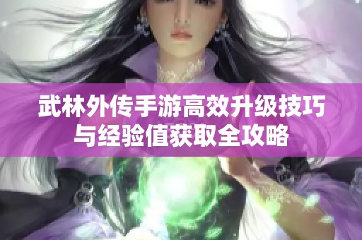 武林外传手游高效升级技巧与经验值获取全攻略