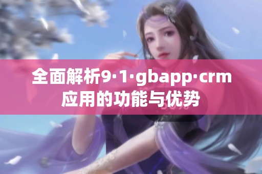 全面解析9·1·gbapp·crm应用的功能与优势