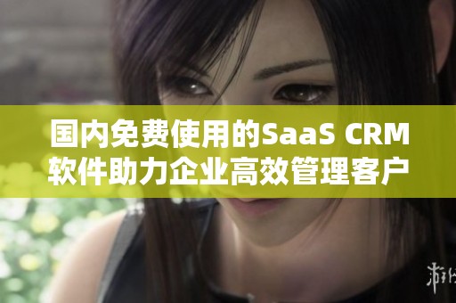 国内免费使用的SaaS CRM软件助力企业高效管理客户关系